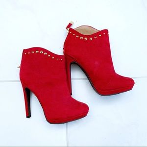 Red Stiletto Booties